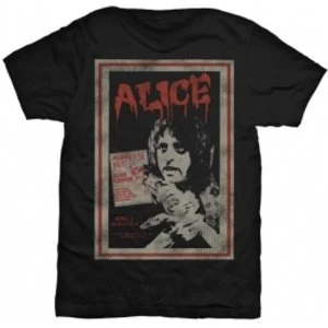 image of Alice Cooper Vintage Poster Mens Black T Shirt: Medium