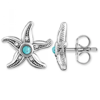 Image of Ladies Thomas Sabo Sterling Silver Glam & Soul Diamond Starfish Stud Earrings