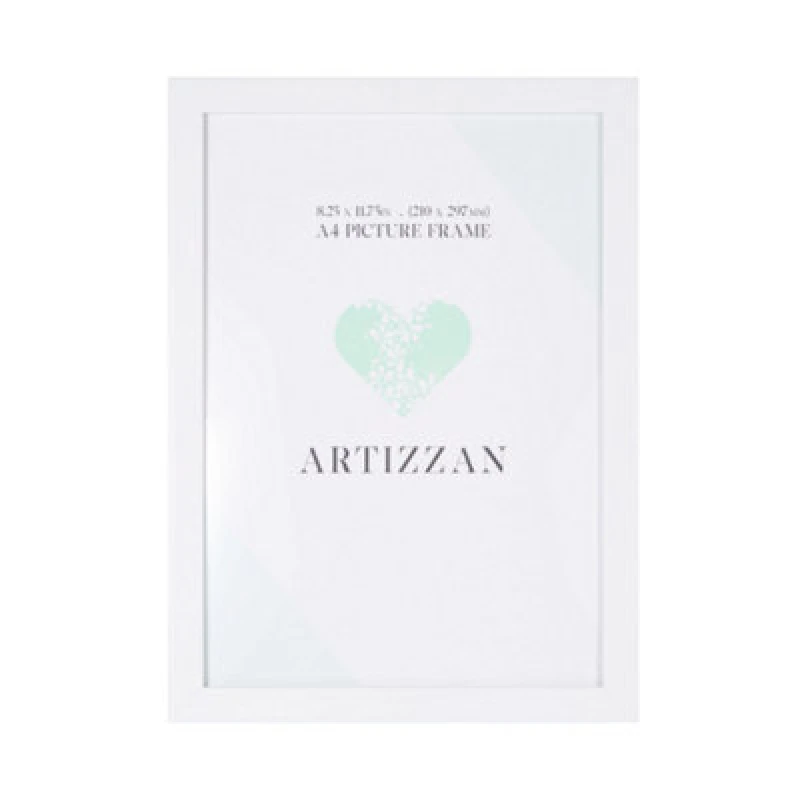 Image of Happy Homewares Modern And Chic Mat White Wood Effect A4 Certificate Frame For Wall Or Table