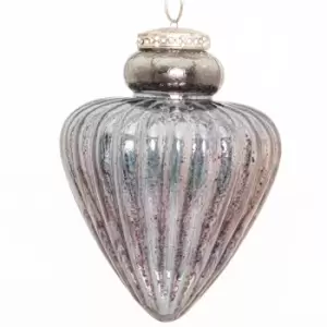 Image of The Noel Collection Smoked Midnight Fluted Teardrop Bauble