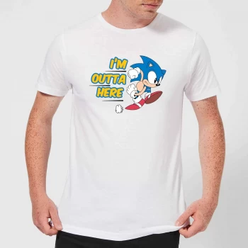 Image of I'm Outta Here Mens T-Shirt - White - XL