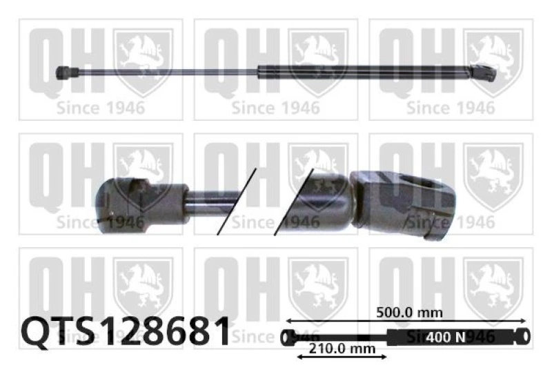 Image of QUINTON HAZELL Tailgate strut QUINTON HAZELL QTS128681