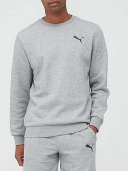 Puma Essential Logo Crew Sweatshirt - Grey, Size 2XL, Men