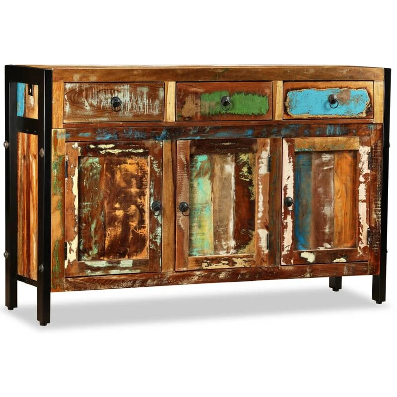 Image of vidaXL Solid Wood Sideboard Reclaimed 120x35x76cm Storage Cupboard Lowboard