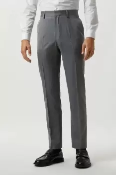 image of Mens Slim Fit Grey Mini Herringbone Suit Trousers