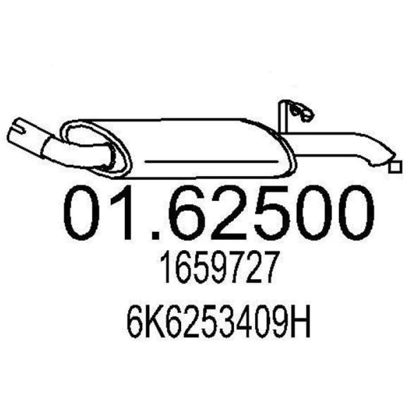 Image of MTS 01.62500 Rear silencer End Silencer (3437)