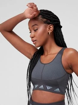 Image of adidas Aeroknit® Bra (Light Support) - Grey Size XS Women