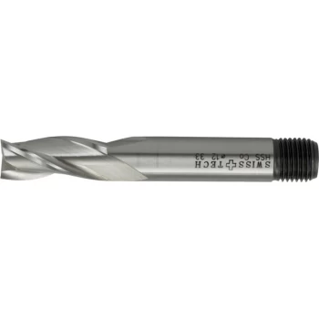 Image of Swisstech - 8.00MM HSS-Co 8% 3 Flute Threaded Shank Slot Drills - Uncoated