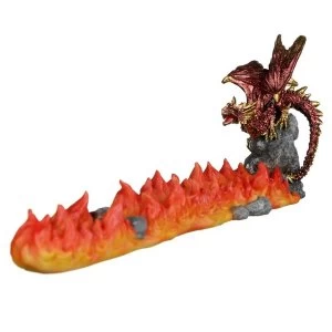 Image of Red Dragon Volcano Ashcatcher Incense Stick Burner