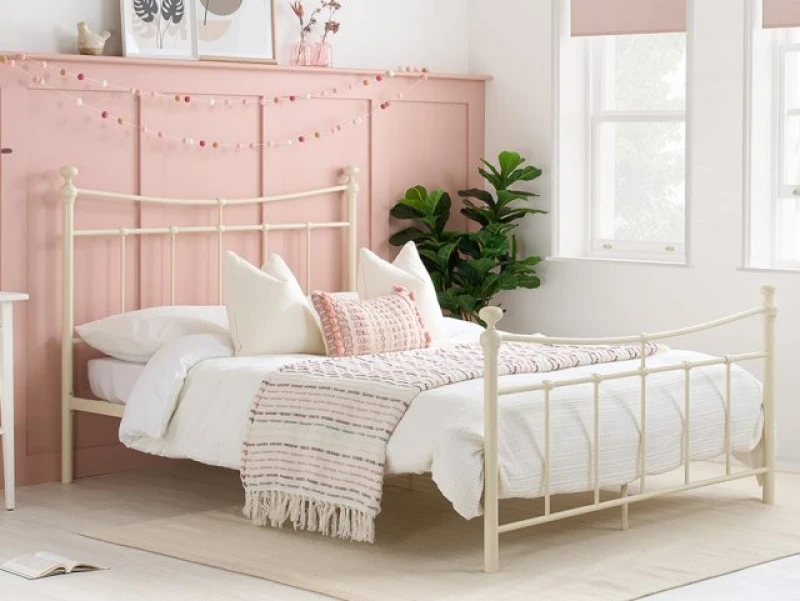 Image of Birlea Emily Cream Metal Bed Frame - 4ft Small Double
