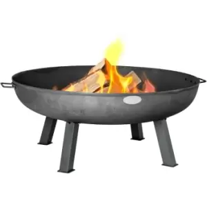 image of Harbour Housewares - Cast Iron Garden Fire Pit - 100cm - Grey