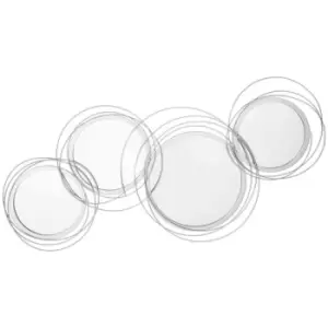 Image of HOMCOM Metal Wall Art Decorative Mirror Decor Modern Wall Sculpture Silver