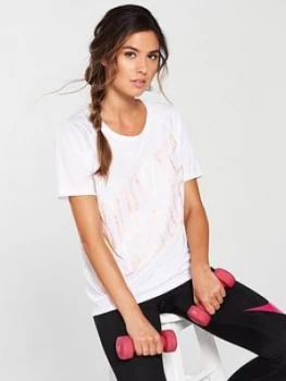 Image of Nike Running Dry Miler Top White Size L Women