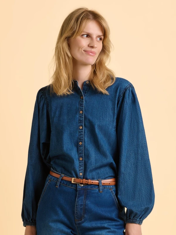 Image of Brakeburn Womens Auri Blouse in Blue Size: 8 Blue Female 8