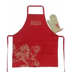 image of Game Of Thrones Apron and Oven Mitt Set Lannister