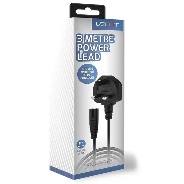 image of Venom Venom 3 Metre Replacement Power Lead For PS5 & PS4