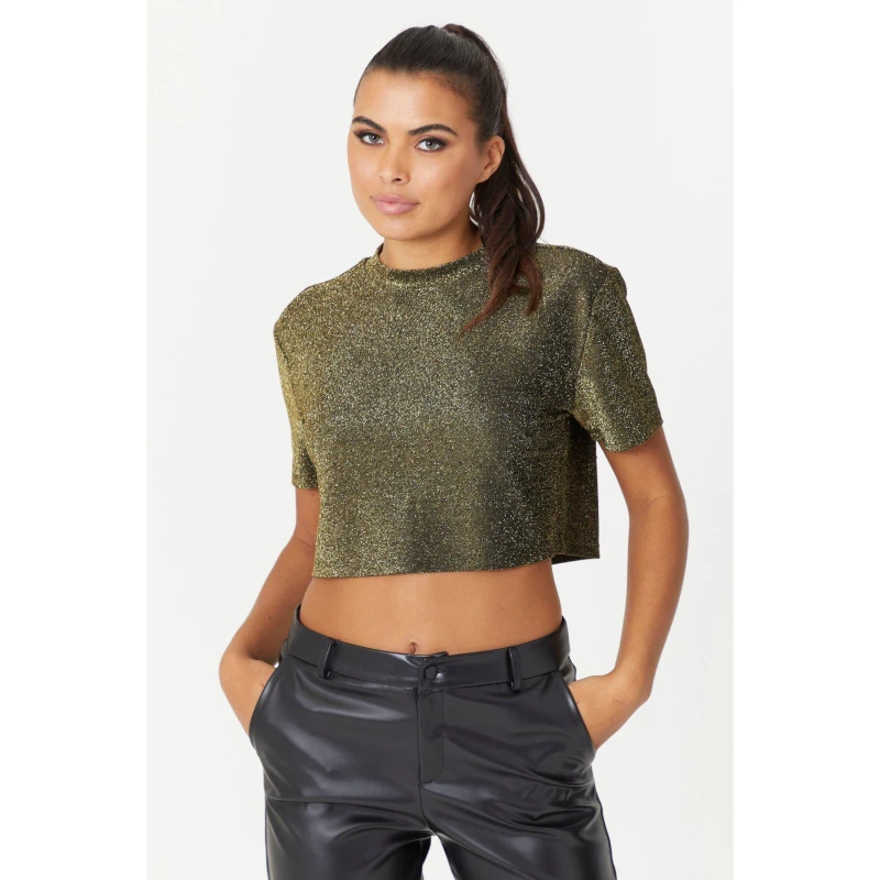 Image of Be You Crop Top - Gold Gold 14