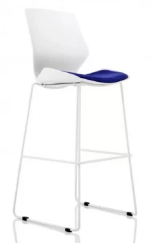 Image of Florence White Frame High Stool in Stevia Blue