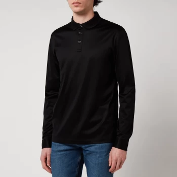 image of BOSS Smart Casual Mens Pearl 21 Long Sleeve Polo Shirt - Black - S