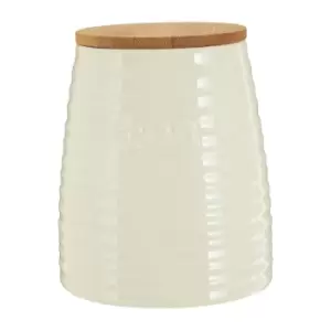 Image of Tea Canister Cream Dolomite/Bamboo