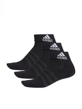 image of Boys, adidas 3 Stripe Cushioned Ankle Socks - Black, Size 12.5-1