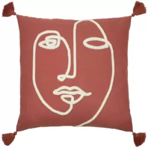 Image of Uno Face Cushion Red Clay