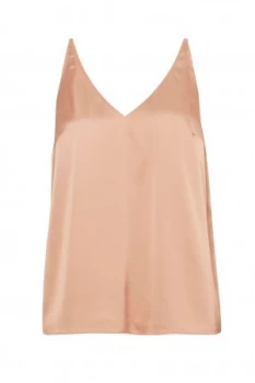 Image of Great Plains Satin Luxe Vest Top Light Brown