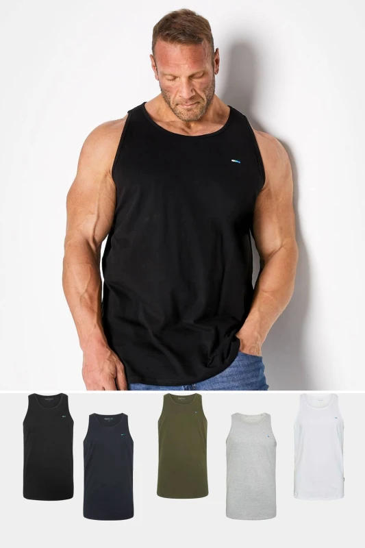 Image of BadRhino 5 Pack Vest Tops Black