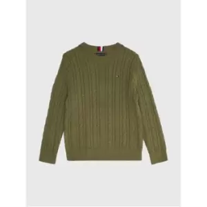 Image of Tommy Hilfiger Essential Cable Sweater - Green