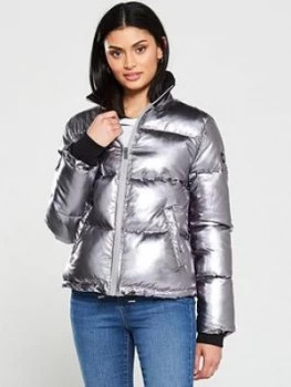 image of UGG Izzie Padded Coat - Silver Metallic, Silver Metallic Size M Women