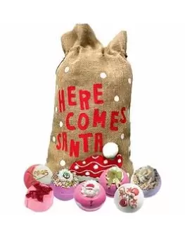 image of Bomb Cosmetics Here Comes Santa Bath Bombs Christmas Gift Bag