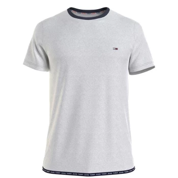 Image of Tommy Jeans Tape Hem T Shirt - Grey P01