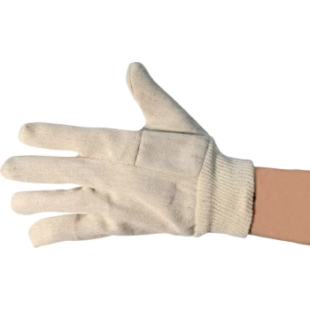 image of Knitted Wrist Cotton Drill Gloves - Size 10