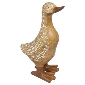 Image of Decor Dot Duck Brown White Small Ornament