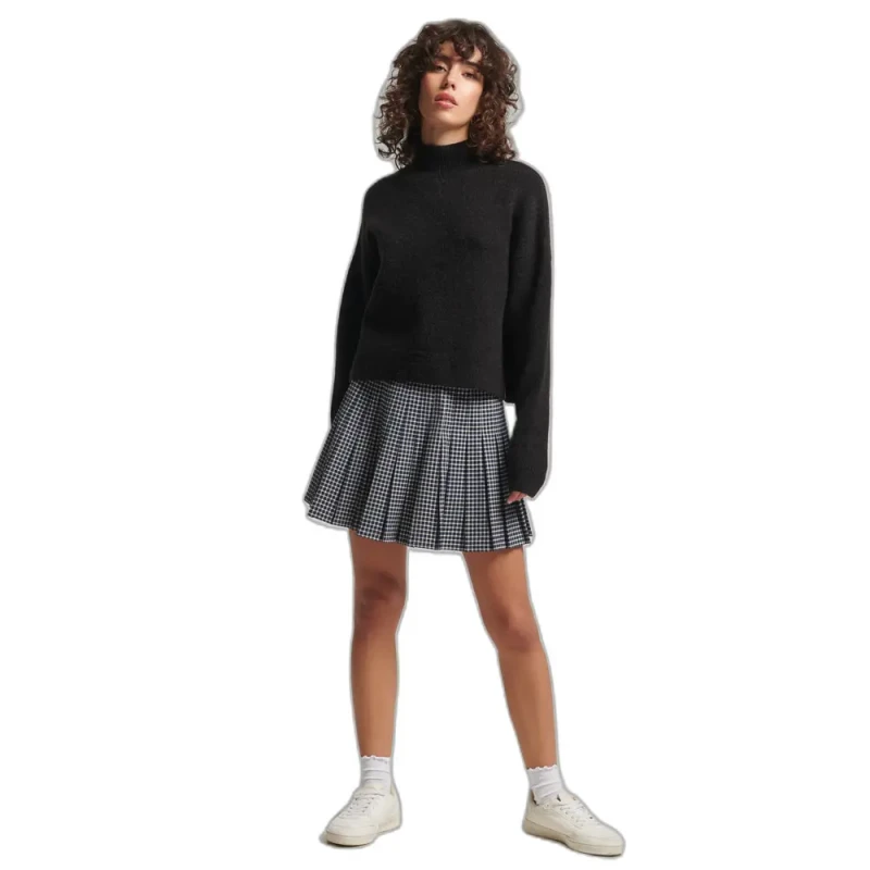 Image of Superdry Womens mock neck sweater Superdry Vintage Essential Noir Female L