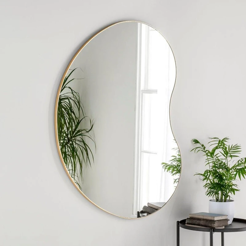 Image of Yearn Mirrors Large Pebble Mirror Gold 111x81cm Gold