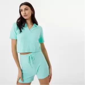 Image of Jack Wills Boucle Polo Top - Green