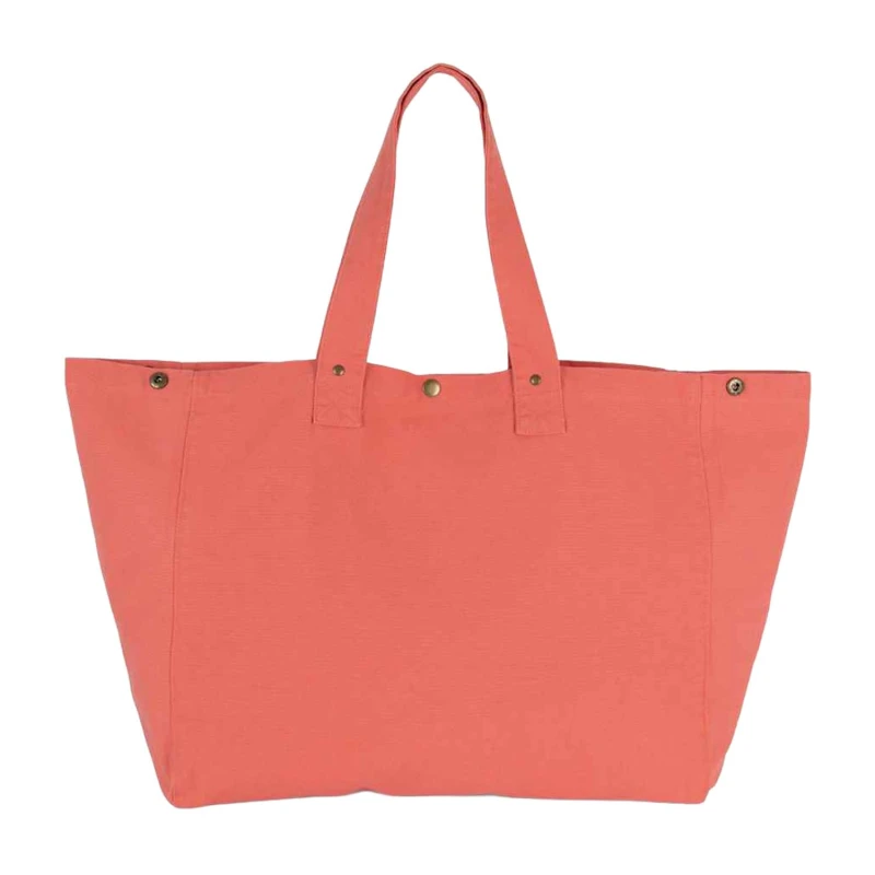 Image of Kimood Womens Washed Cotton Shopper Bag in Orange Orange Female One Size