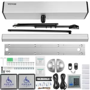 Image of VEVOR Automatic Door Opener, 100-240V for Max.220lbs Doors, Swing Door Operator for Disabilities w/ 2 Remotes, 2 Exit Buttons, Keypad, 5 ID Cards, 2 S