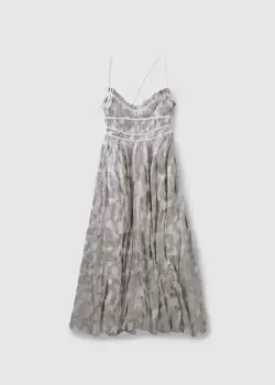 Image of Free People Womens Charlie Bustier Metallic Maxi Dress In Ivory Combo