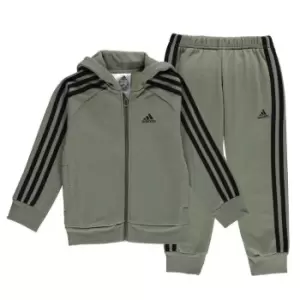 image of adidas 3 Stripe Fleece Tracksuit - Green