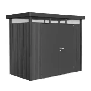 image of 8' x 4' Biohort HighLine H1 Dark Grey Metal Double Door Shed (2.52m x 1.32m)