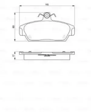 Image of Bosch 0986424092 BP037 Brake Pad Set Disc Brake Front Axle