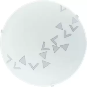 Image of Eglo Mars - 1 Light Traditional Flush Wall / Ceiling Light White Satin Glass, E27