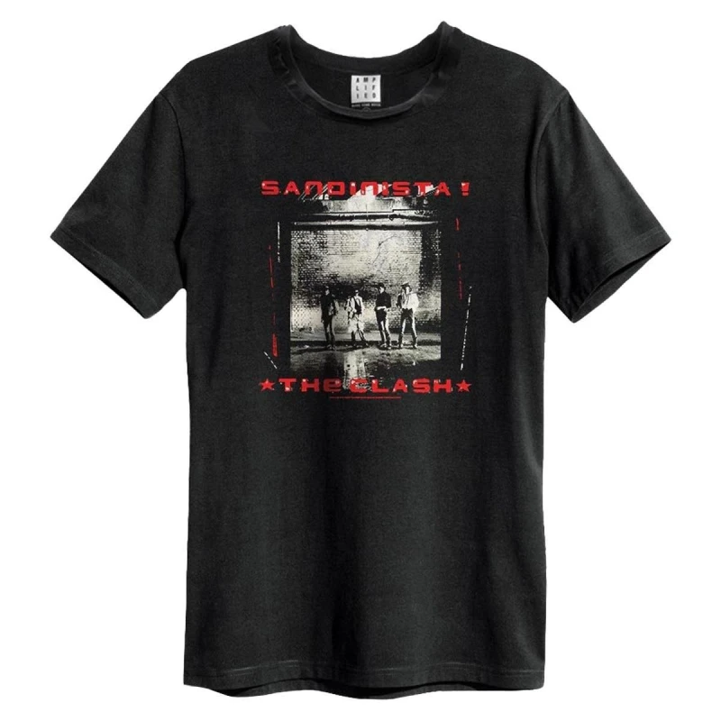 Image of Amplified Amplified Men Sandinista The Clash T-Shirt in Black Size: X-Small Black XS Male 5063852070305
