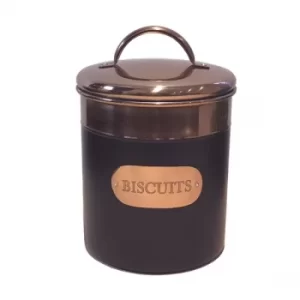 image of Black And Copper Biscuit Tin