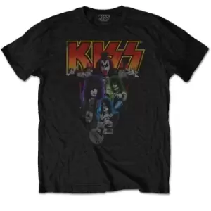 Image of KISS - Neon Band Unisex Large T-Shirt - Black