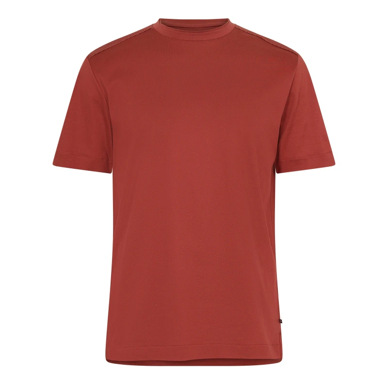 Image of Boss Mens P Tiburt Short Sleeve T-Shirt Regular Fit T-Shirts S Brown 54201205350