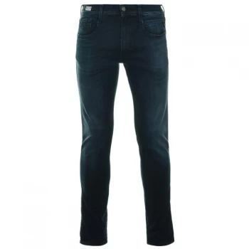 Image of Replay Hyperflex Anbass Jeans - Indigo, Size 34, Inside Leg Long, Men
