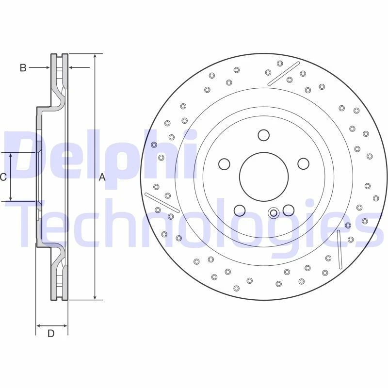 Image of DELPHI Brake disc DELPHI BG4958C